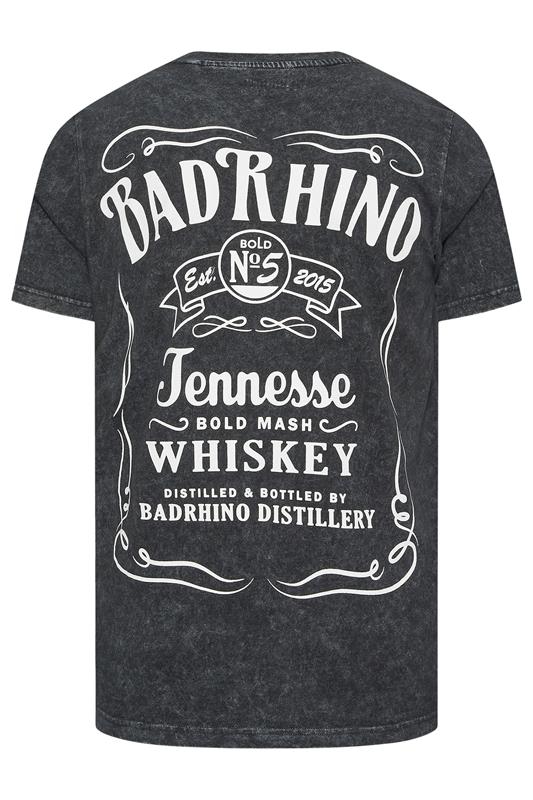 BadRhino Big & Tall Black Acid Wash Whiskey Rodeo Graphic T-Shirt | BadRhino 7