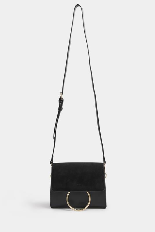 Black Ring Detail Cross Body Bag