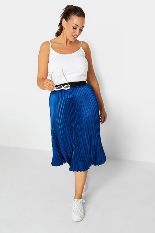 M&Co Cobalt Blue Pleated Midi Skirt | M&Co 3