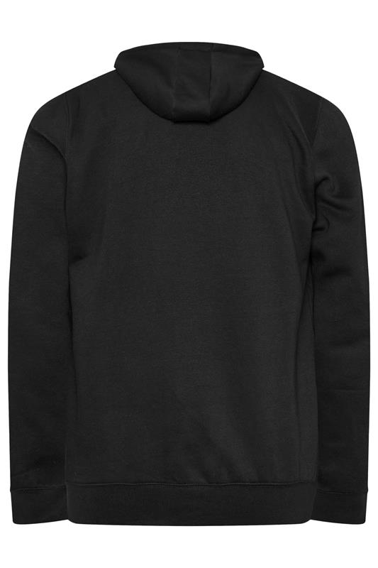 FIRETRAP Big & Tall Black Zip Through Hoodie | BadRhino 5