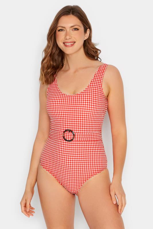 LTS Tall Women's Red Gingham Belted Swimsuit | Long Tall Sally 2