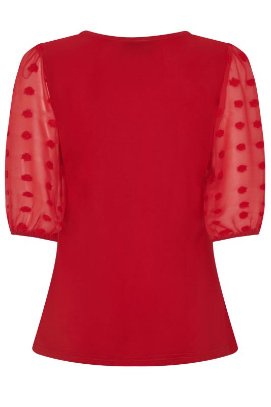 M&Co Red Dobby Sleeve Blouse | M&Co 7