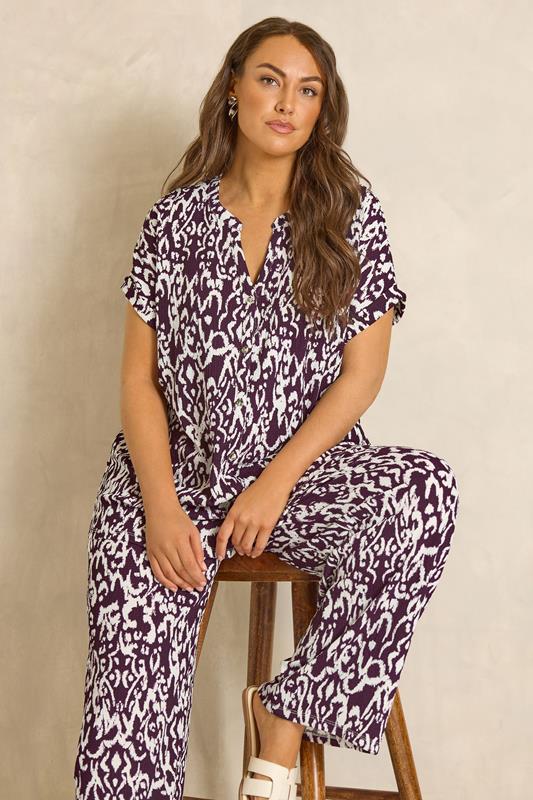 EVANS Plus Size Set Berry Red Ikat Print | Evans 1
