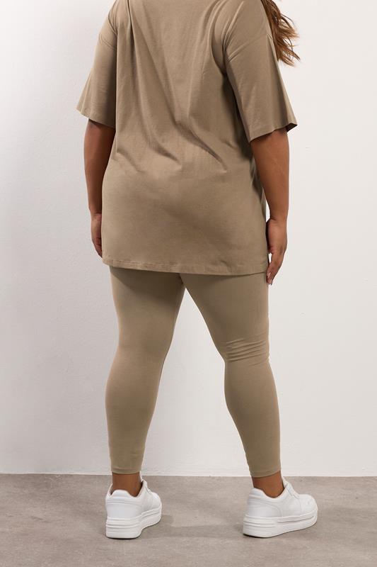 YOURS Plus Size Natural Brown Leggings | Yours Clothing 2