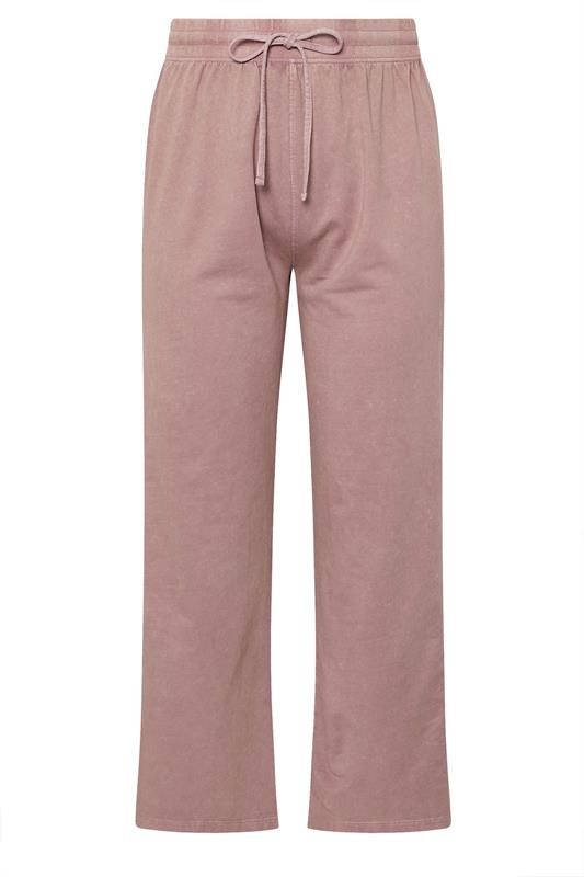 YOURS Plus Size Pink Acid Wash Wide Leg Joggers | Yours Clothing 6