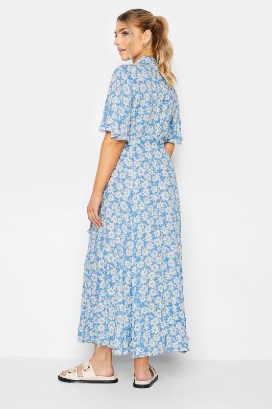M&Co Light Blue Floral Print Maxi Shirt Dress | M&Co 4