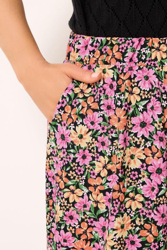 YOURS Plus Size Pink & Orange Floral Culottes | Yours Clothing 4