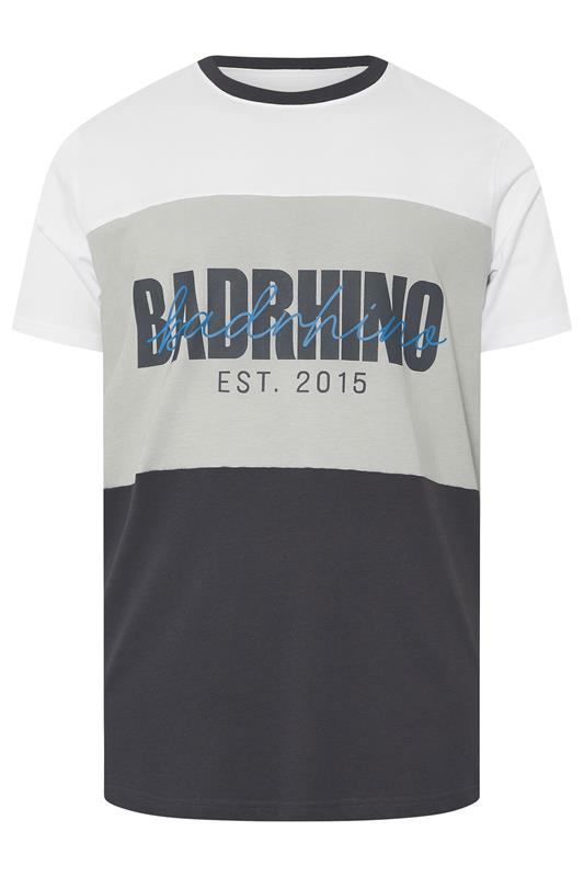 BadRhino Big & Tall Grey Cut & Sew Scripted T-Shirt | BadRhino 6