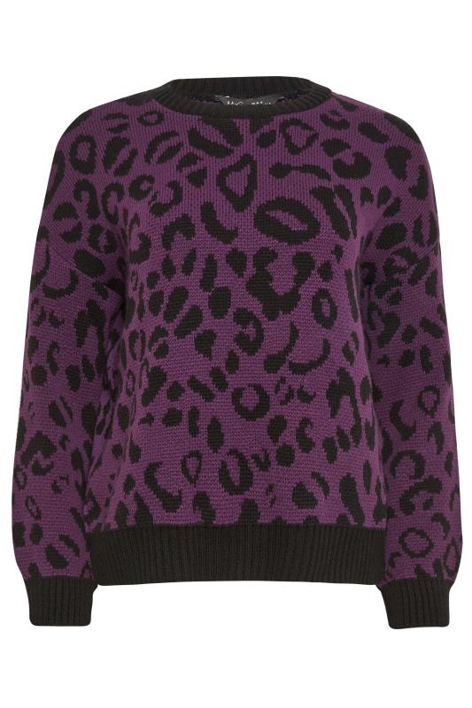 M&Co Petite Purple Leopard Print Jumper | M&Co 5