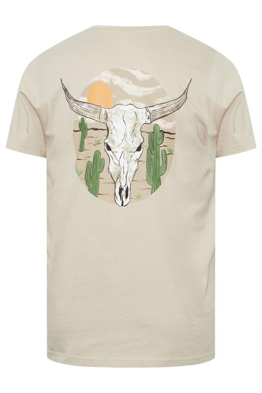 BadRhino Big & Tall Natural Brown Cow Skull Graphic T-Shirt | BadRhino 8