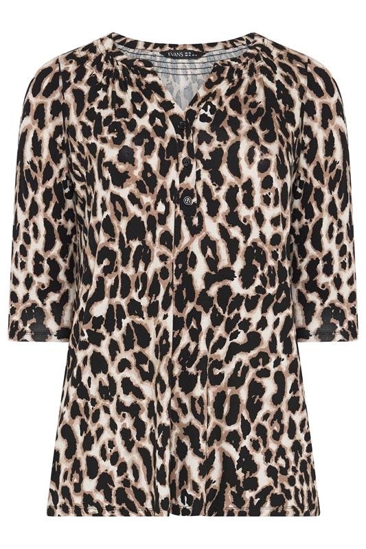EVANS Plus Size Brown Animal Print Jersey Top | Evans  5