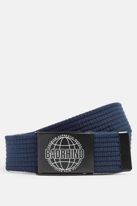 BadRhino Big & Tall Navy Blue Ribbed Webbing Belt | BadRhino 2