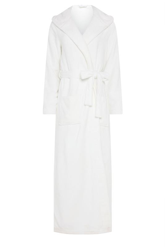 LTS Tall White Luxury Soft Fleece Maxi Dressing Gown | Long Tall Sally 5