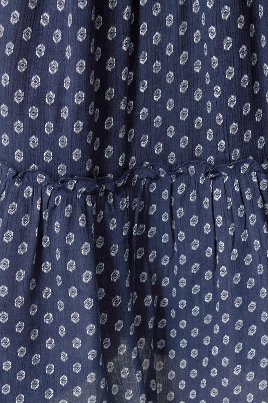 M&Co Petite Navy Blue Dobby Maxi Skirt | M&Co 4