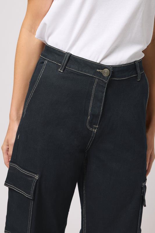 M&Co Indigo Blue Wide Leg Cargo Jeans | M&Co 5