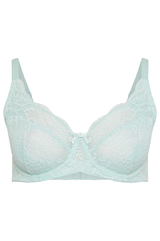 YOURSET 2 PACK Plus Size Mint Green & White Swirl Lace Bras | Yours Clothing 9