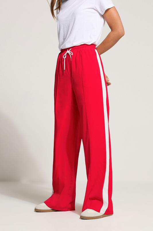 LTS Tall Red Side Stripe Wide Leg Trousers | Long Tall Sally 2