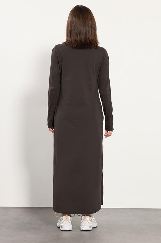 PixieGirl Petite Women's Chocolate Brown T-Shirt Cotton Maxi Dress | PixieGirl 2
