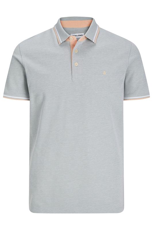 JACK & JONES Big & Tall Light Grey Paulos Polo Shirt | BadRhino 2