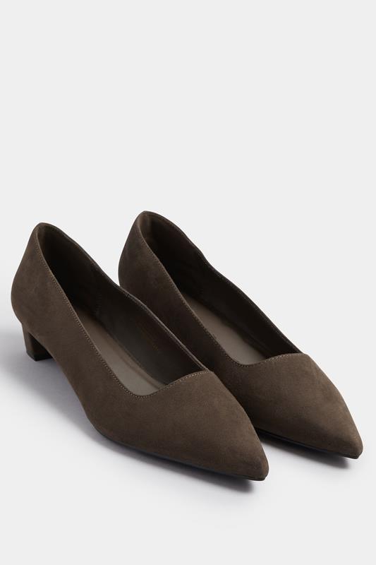  LTS Chocolate Brown Pointed Block Court Heel