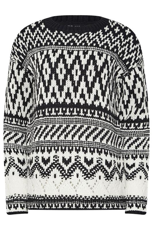 LTS Tall Black & White Fairisle Jumper | Long Tall Sally 5