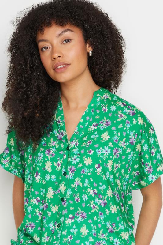 M&Co Green Floral Print Short Sleeve Shirt | M&Co  4