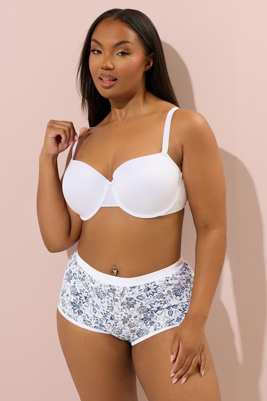 YOURSET 5 PACK Plus Size Navy Blue Floral Print Full Briefs | Yours Clothing 4