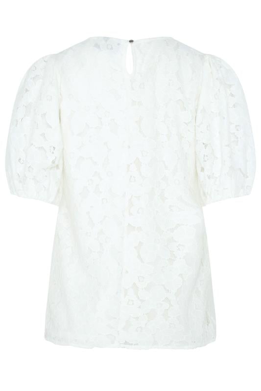 M&Co White Lace Puff Sleeve Blouse | M&Co 7