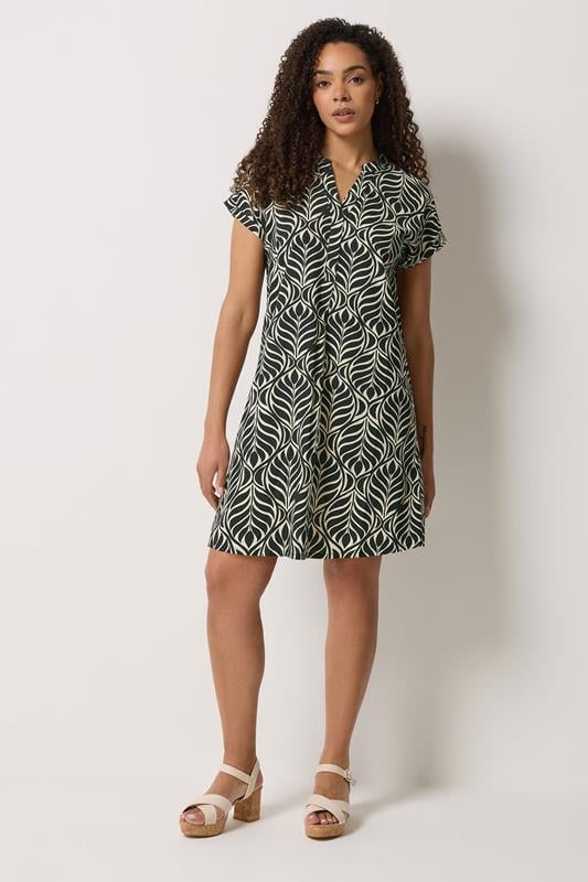 M&Co Women's Black Leaf Print Mini Dress | M&Co 2