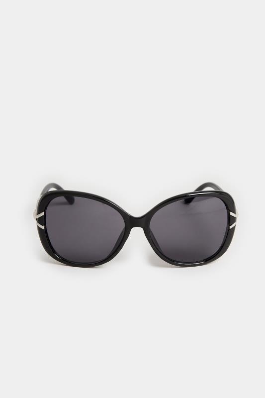 Black Oversized Diamante Knot Sunglasses | Yours Clothing 2