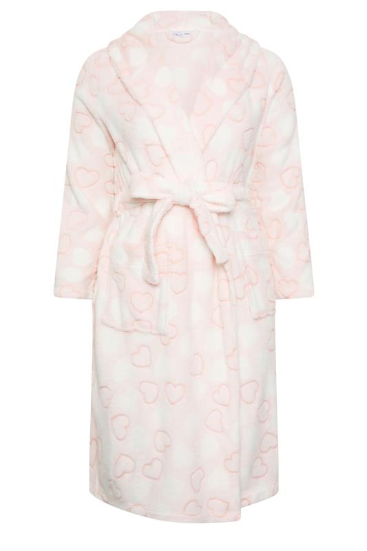 M&Co Pink Soft Touch Heart Print Hooded Dressing Gown | M&Co 6