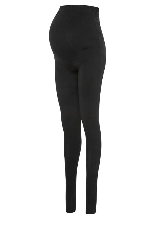 LTS Tall Women's Maternity Black Cotton Stretch Leggings | Long Tall Sally 4