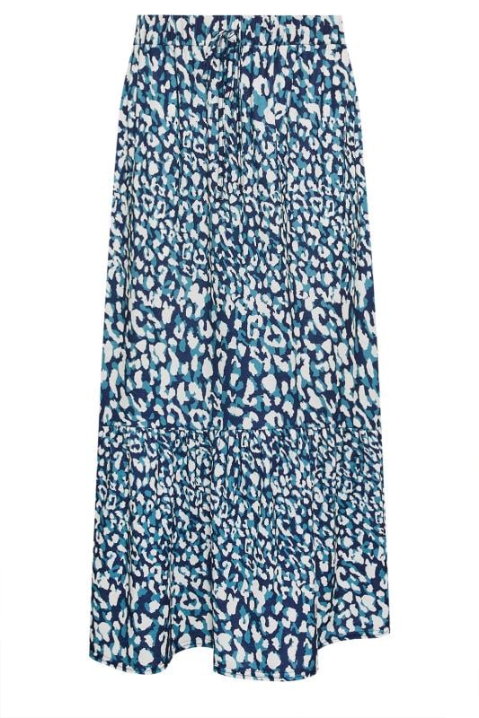 M&Co Blue Leopard Print Tiered Skirt | M&Co 5