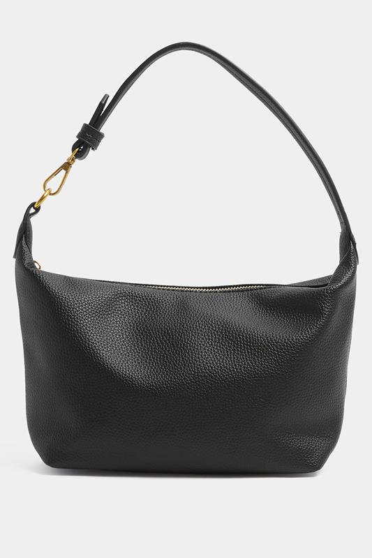 Black Button Strap Tote Bag | Yours Clothing 1
