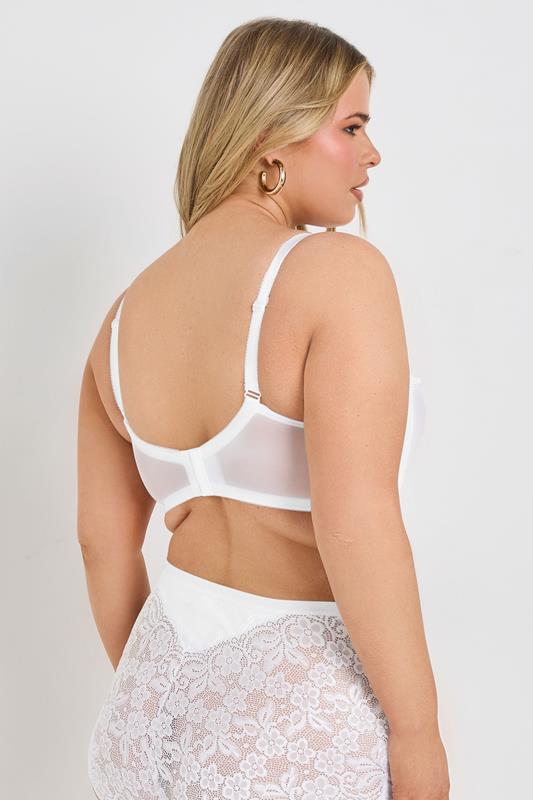 YOURSET 2 PACK Curve Blue & White Cotton Lace Trim Non-Padded Non-Wired Bralettes | Yours Clothing 6