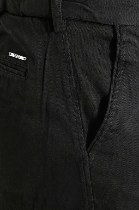 D555 Big & Tall Black Extendable Waist Stretch Chinos | BadRhino 2