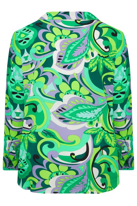 LIMITED COLLECTION Plus Size Curve Green Abstract Print Shirt | Yours Clothing 8