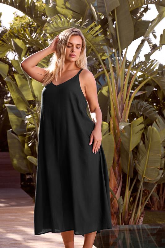 YOURS Curve Black Throw On Maxi Dress