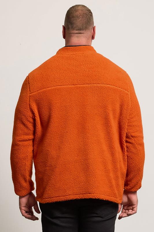 BadRhino Big & Tall Orange Sherpa Quarter Zip Fleece | BadRhino 2