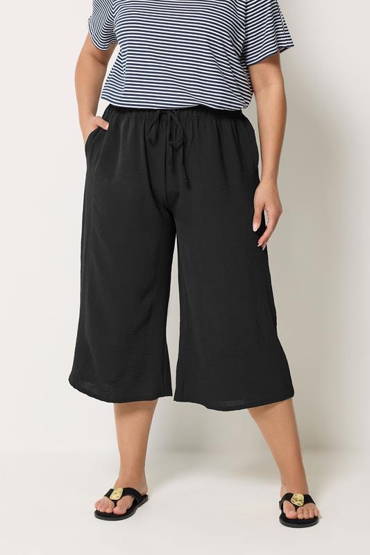 YOURS Plus Size Black Culottes | Yours Clothing 1
