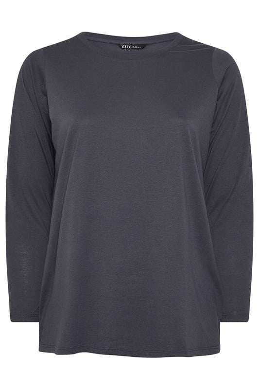 YOURS Plus Size Grey Long Sleeve Core T-Shirt | Yours Clothing 5