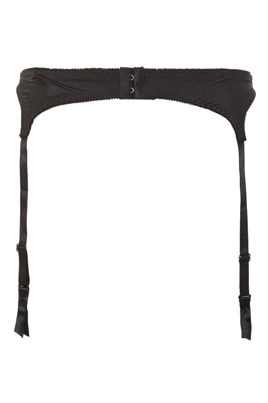 Black Narrow Lace Suspender Belt | Yours Clothing 4