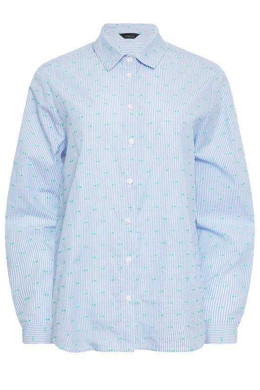 M&Co Blue Striped Dobby Shirt | M&Co 6