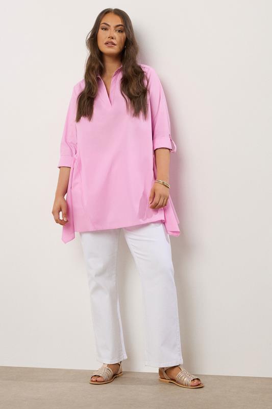 EVANS Plus Size Pink Overhead Shirt | Evans 1
