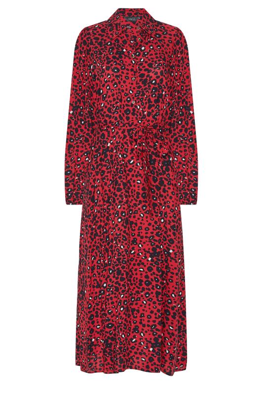 M&Co Red Leopard Print Midaxi Shirt Dress | M&Co 6