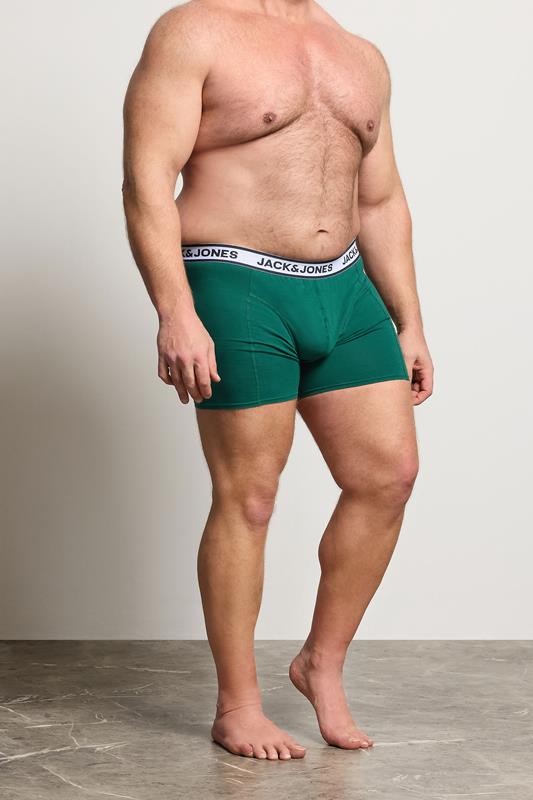 JACK & JONES Big & Tall 5 PACK Black & Green Boxers | BadRhino 1