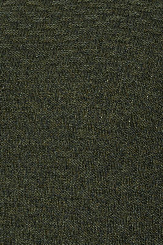 BadRhino Big & Tall Dark Green Textured Crew Neck Knitted Jumper | BadRhino 9