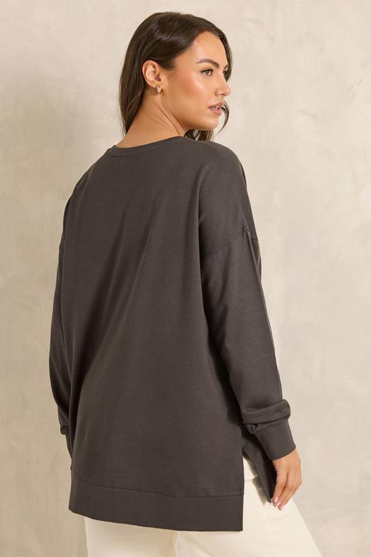 EVANS Plus Size Chocolate Brown Luxe Sweatshirt | Evans 2