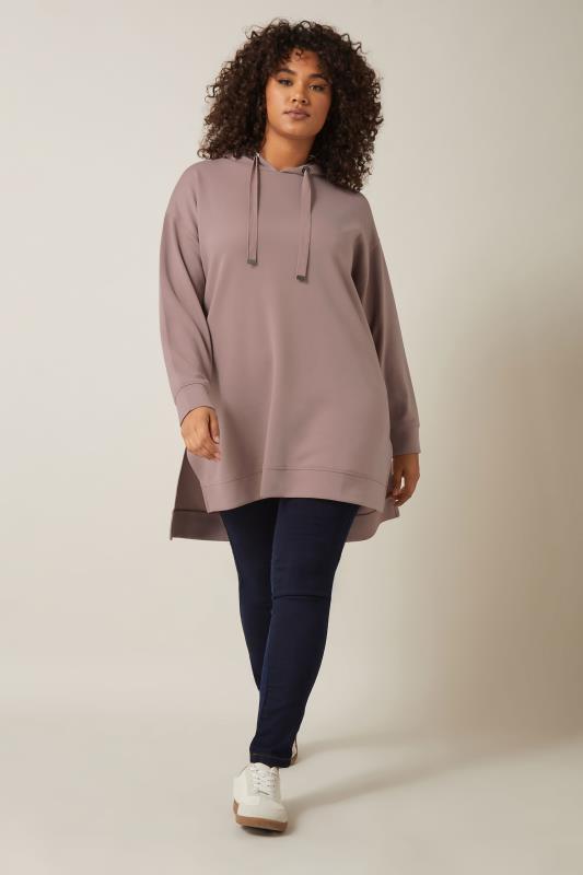 EVANS Plus Size Pink Luxe Drawstring Hoodie | Evans 1