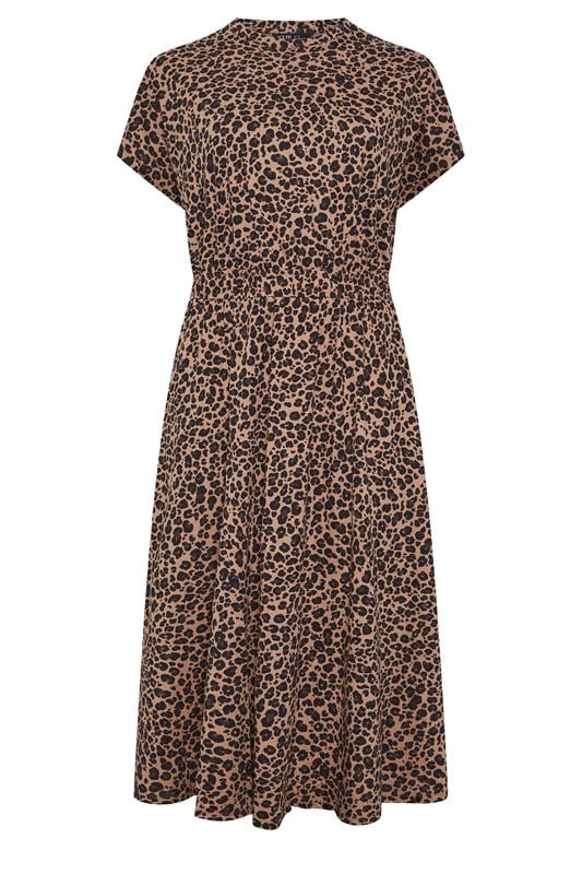 YOURS Plus Size Brown Leopard Maxi Dress | Yours Clothing 5